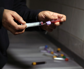syringe and blood tube