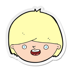 sticker of a cartoon happy face