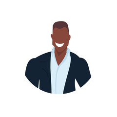 african american businessman face avatar smiling young business man office worker male cartoon character portrait flat white background