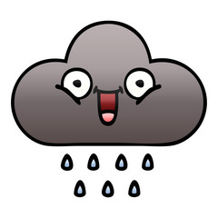 gradient shaded cartoon storm rain cloud