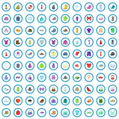 100 fashion icons set in cartoon style for any design vector illustration