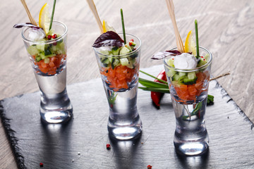 Salmon and cucumber mix