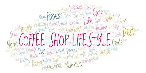 Obraz premium Coffee Shop Lifestyle word cloud.