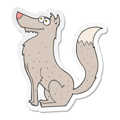 sticker of a cartoon wolf