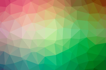 Illustration of abstract low poly green horizontal background.