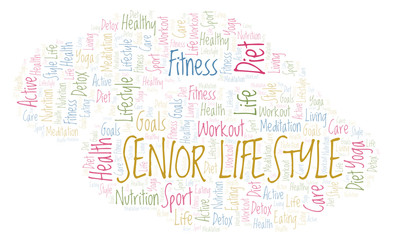 Fototapeta premium Senior Lifestyle word cloud.