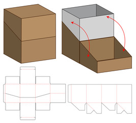 Box packaging die cut template design. 3d mock-up