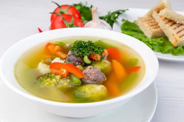 vegetable soup with vegetables