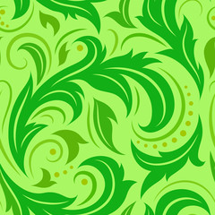Vector illustration. Summer leaves seamless pattern background.EPS 8