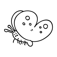 quirky line drawing cartoon butterfly