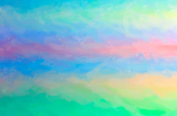 Abstract illustration of blue, yellow, green and red Dry Brush Oil Paint background