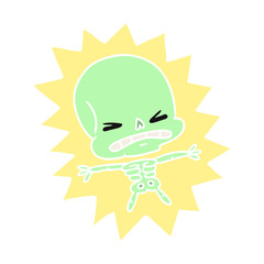 cartoon of a scary skeleton