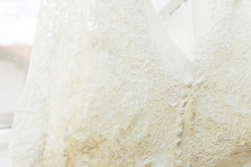 White Wedding dress detail
