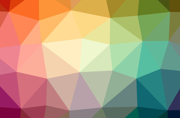 Obraz premium Illustration of abstract Green, Orange, Red, Yellow horizontal low poly background. Beautiful polygon design pattern.