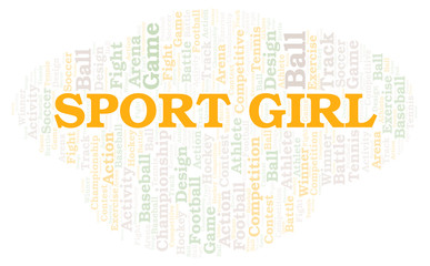 Obraz premium Sport Girl word cloud.