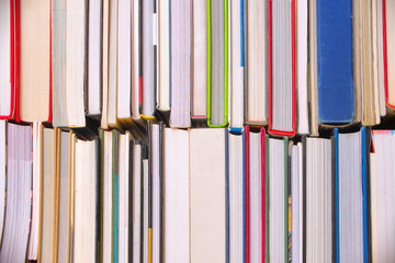 Background of  books view from the side