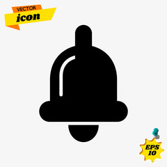 Bell Icon in trendy flat style isolated on grey background. Notification symbol for your web site design, logo, app, UI. Vector illustration, EPS10.