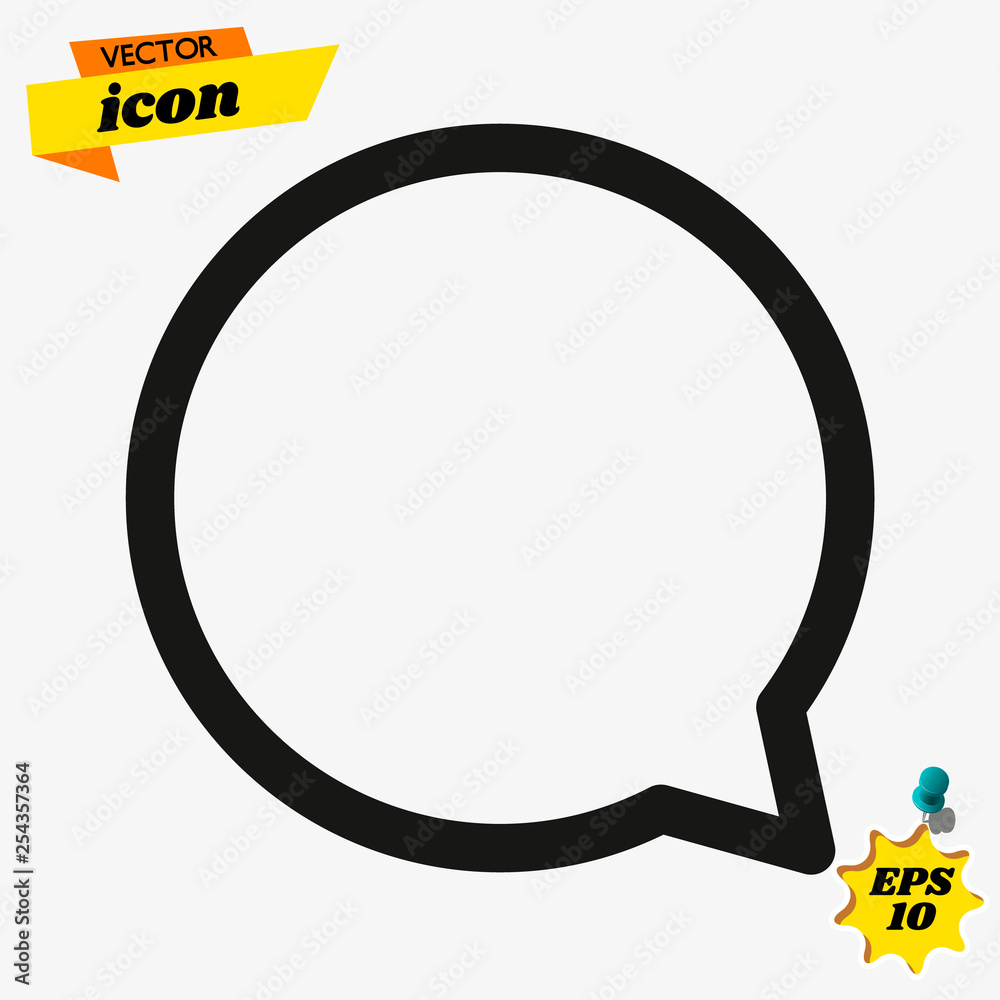 Aufkleber chat icon in trendy flat style isolated on grey background. speech bubble symbol for your web site d