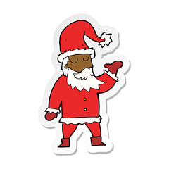 sticker of a cartoon santa claus