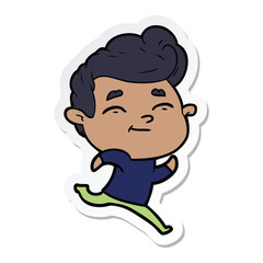 sticker of a running cartoon man