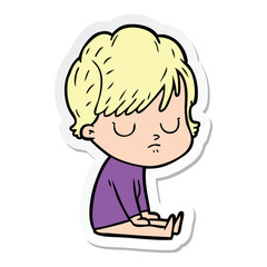 sticker of a cartoon woman