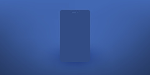 Blank Matte Blue Phone, Vector Background Illustration 