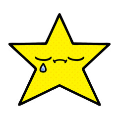 comic book style cartoon gold star