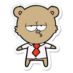 sticker of a bear boss cartoon