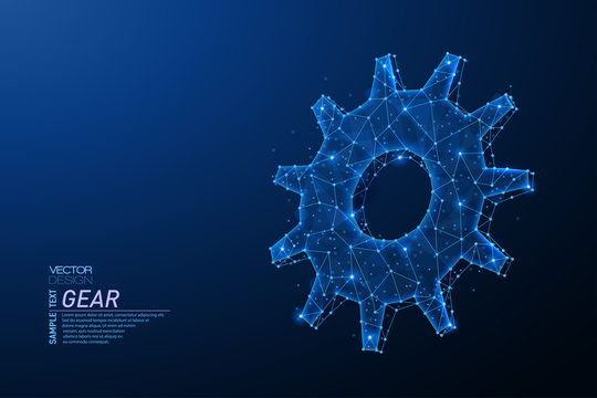 Abstract polygonal light of Gear