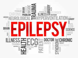 Epilepsy word cloud collage, health concept background