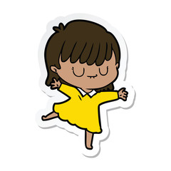 sticker of a cartoon woman