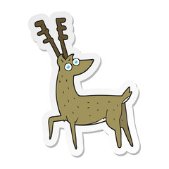 sticker of a cartoon stag