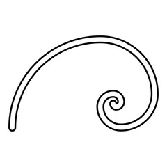 Spiral golden section Golden ratio proportion Fibonacci spiral icon black color outline vector illustration flat style image