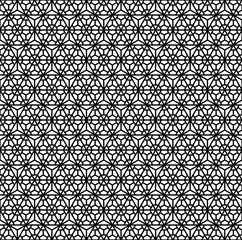 Seamless pattern based on Japanese geometric ornament .Black and white.