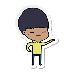 sticker of a cartoon smug boy