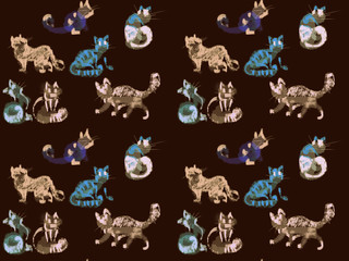 Fototapeta premium seamless pattern with cats