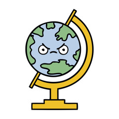 cute cartoon globe of the world