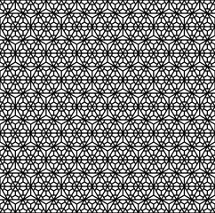 Seamless pattern based on Japanese geometric ornament .Black and white.