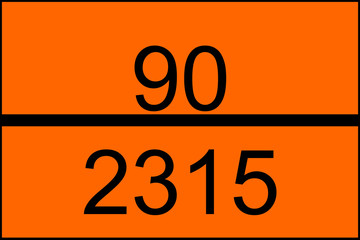 Warntafel orange für LKW  mit 90-2315