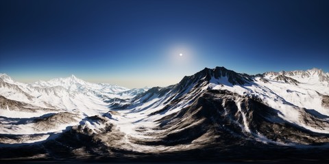 VR 360 camera on the Tops of the Mountains