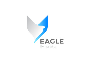 Eagle Bird Flying Logo design vector template. Falcon Hawk Corporate Business Logotype concept icon.