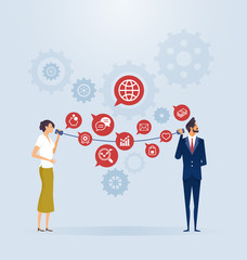 Business communication connection concept