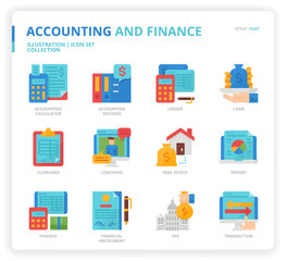 Fototapeta na wymiar Accounting and Finance icon set