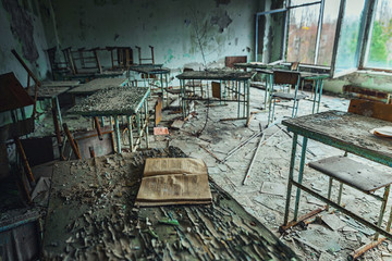 Abandoned Classroom in School number 5 of Pripyat, Chernobyl Exclusion Zone 2019