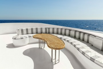 Relaxing area of luxury yacht