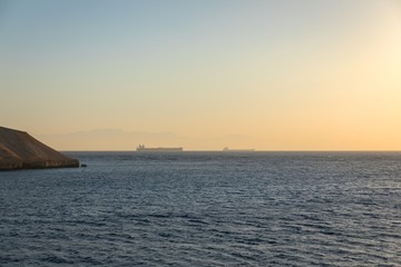 Large tanker on the horizon