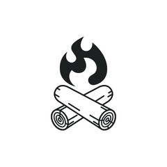 Campfire icon isolated on white background. Vector illustration.