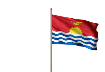 Kiribati flag waving isolated white background 3D illustration