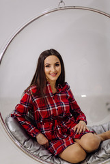 Fashion young woman in red dress