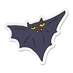 sticker of a cartoon halloween bat